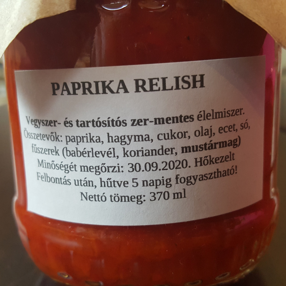 Paprika Relish - 370 ml - Kisberényi Vegyszermentes Termékek